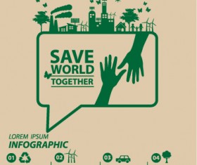 Save world eco environmental protection template vector 08