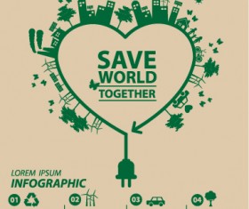 Save world eco environmental protection template vector 10