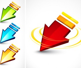 Shiny colored arrows vector design