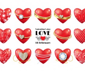 Shiny red heart Valentines vector illustration