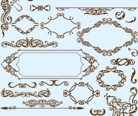 Simple frame with borders and ornaments vector design 03