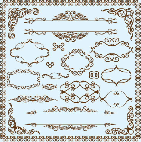 Simple frame with borders and ornaments vector design 07
