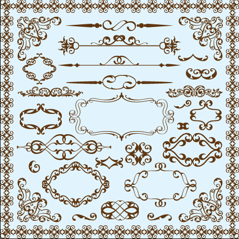 Simple frame with borders and ornaments vector design 08