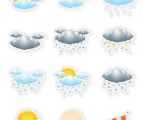 Small fine weather icons vector