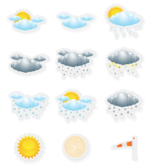 Small fine weather icons vector