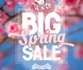 Spring flower blurred background vector set 04