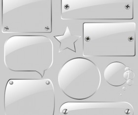 Transparent glass styles web elements vectors 01