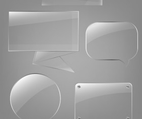 Transparent glass styles web elements vectors 02