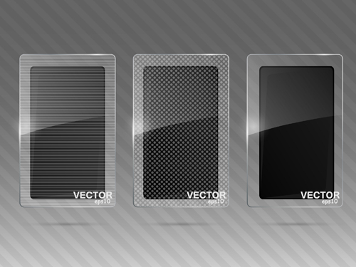 Transparent glass styles web elements vectors 07