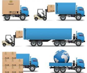 Transport with shipment design icons vector 02