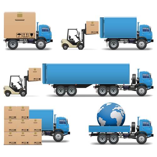Transport with shipment design icons vector 02