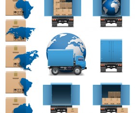 Transport with shipment design icons vector 03