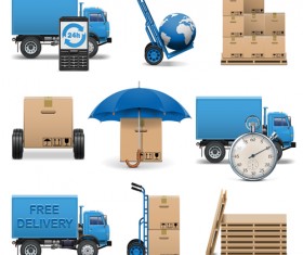 Transport with shipment design icons vector 04