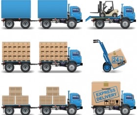 Transport with shipment design icons vector 05
