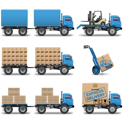 Transport with shipment design icons vector 05