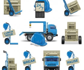 Transport with shipment design icons vector 07