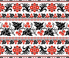 Ukraine style fabric pattern vector 02