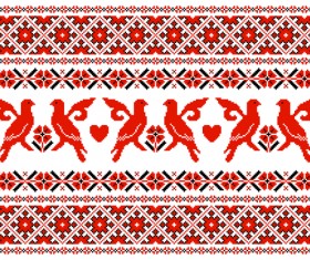 Ukraine style fabric pattern vector 03