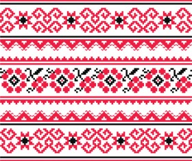 Ukraine style fabric pattern vector 04