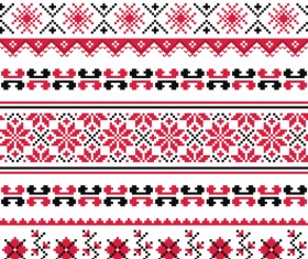Ukraine style fabric pattern vector 05
