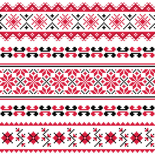 Ukraine style fabric pattern vector 05