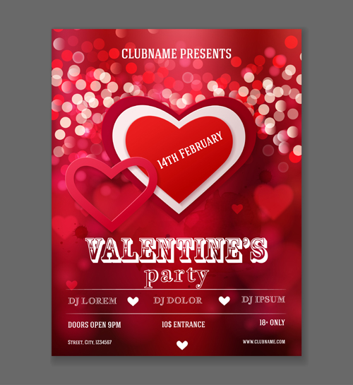 Valentine heart poster 01 vector