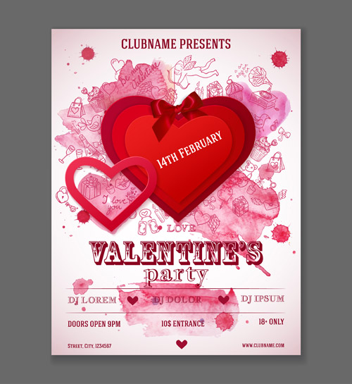 Valentine heart poster 02 vector