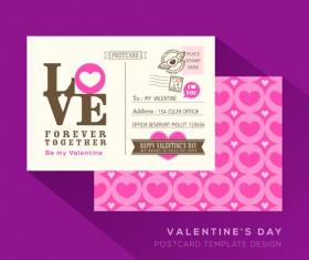 Valentine postcard template elegant design 02