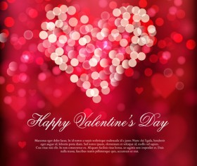 Valentine red background with shiny heart vector