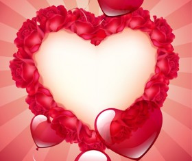 Valentine red heart background creative vector 01