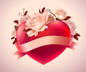 Valentine red heart background creative vector 02