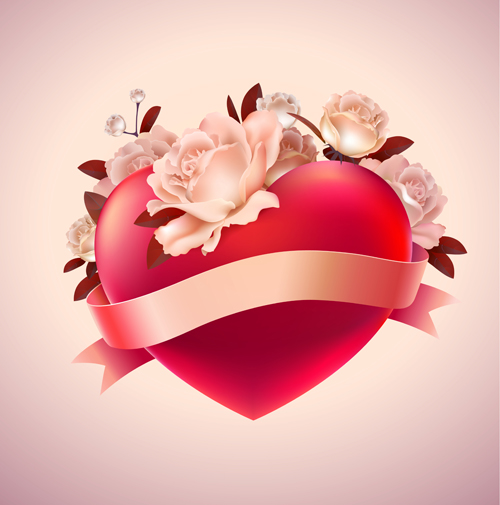 Valentine red heart background creative vector 02