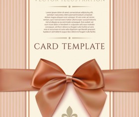 Valentines Day cards with ornate bow vector 01