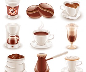 Various coffee drinks vector design