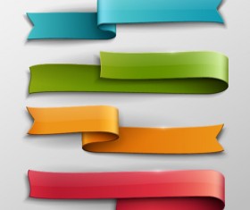 Vector banner colored ribbon design 01