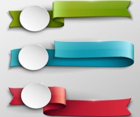 Vector banner colored ribbon design 02