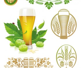 Vector beer label background graphics 01
