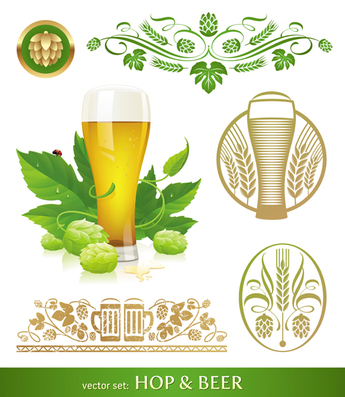 Vector beer label background graphics 01