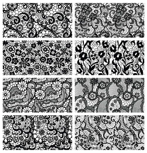 Vector black lace pattern graphics free download