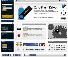Vector business website elements kit set 01