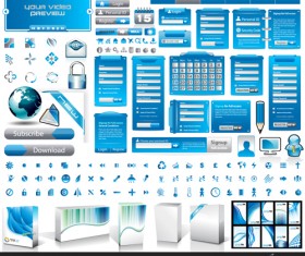 Vector business website elements kit set 03