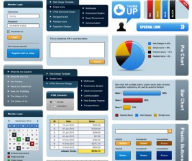 Vector business website elements kit set 04