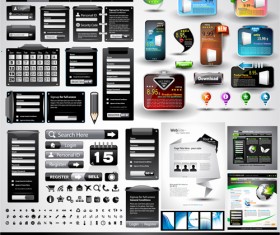 Vector business website elements kit set 05