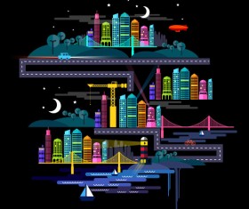 Vector color city building concept