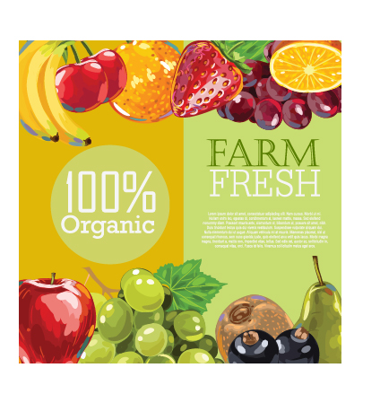 Vector farm fresh fruit background design 01