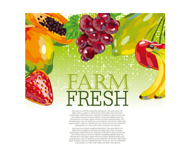 Vector farm fresh fruit background design 03