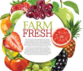 Vector farm fresh fruit background design 08