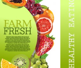 Vector farm fresh fruit background design 10