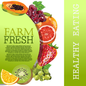Vector farm fresh fruit background design 10