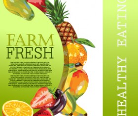 Vector farm fresh fruit background design 12